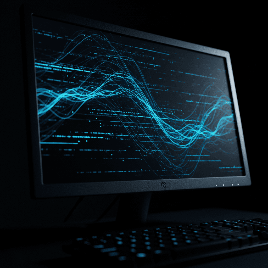 AI data visualisation on monitor