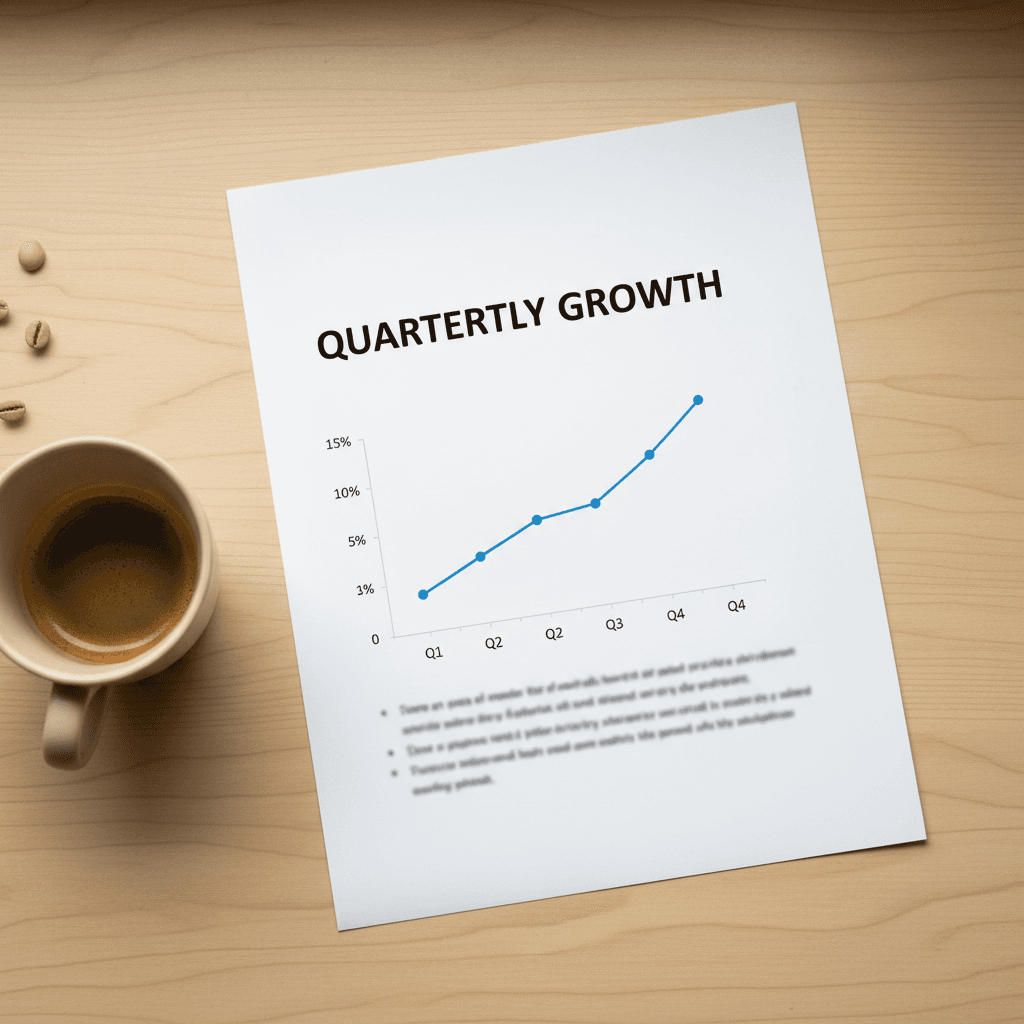 Printed marketing report on desk